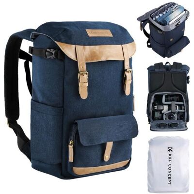 K&F Concept Sac à Dos Appareil Photo 21L Sac DSLR Sac de Voyage Ordinateur Housse Imperméable pour DSLR Canon Nikon Sony Olympus Bleu - Publicité K&F Concept Sac à Dos Appareil Photo 21L Sac DSLR Sac de Voyage Ordinateur Housse Imperméable pour DSLR Canon Nikon Sony Olympus Bleu - Publicité