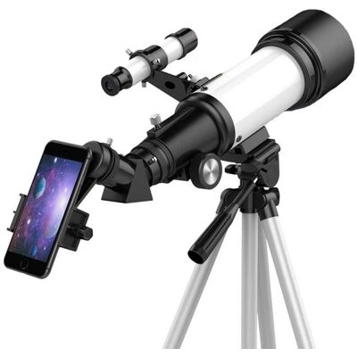 Télescope Lunette Astronomique 400 x 70 avec Trépied et Support Téléphone YONIS Blanc - Publicité Télescope Lunette Astronomique 400 x 70 avec Trépied et Support Téléphone YONIS Blanc - Publicité
