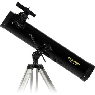 Télescope à miroir (Newton) - OMEGON - N 76-700 AZ-1 - 76 mm ouverture - 700 mm focale - Monture azimutale Noir - Publicité Télescope à miroir (Newton) - OMEGON - N 76-700 AZ-1 - 76 mm ouverture - 700 mm focale - Monture azimutale Noir - Publicité