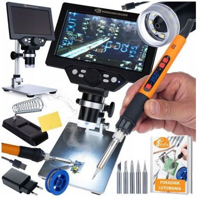 ROSFIX Set Microscope Numérique NanoZoom AX1200 Pro – Écran LCD 7 Zoom 1200x 12MP Fer à Souder 80W 180–500°C Noir - Publicité ROSFIX Set Microscope Numérique NanoZoom AX1200 Pro – Écran LCD 7 Zoom 1200x 12MP Fer à Souder 80W 180–500°C Noir - Publicité
