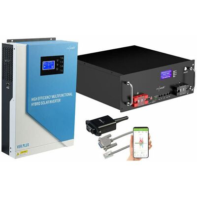 Batterie solaire - Revolt - 48 V - 512 kWh - Onduleur hybride SHI-5500 - Module wifi - Publicité Batterie solaire - Revolt - 48 V - 512 kWh - Onduleur hybride SHI-5500 - Module wifi - Publicité