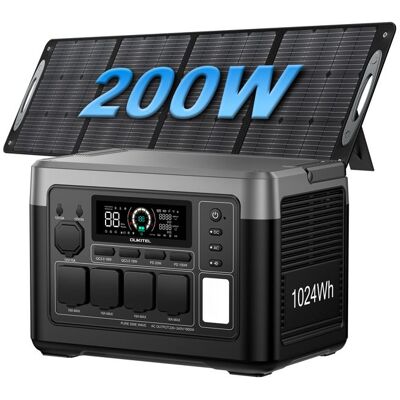OUKITEL P1000 Plus 1024Wh 1800W Generateur Electrique PortableÉquipé Panneau Solaire 200WLiFePO4 Station Électrique11 Sorties - Publicité OUKITEL P1000 Plus 1024Wh 1800W Generateur Electrique PortableÉquipé Panneau Solaire 200WLiFePO4 Station Électrique11 Sorties - Publicité