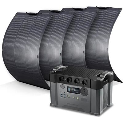 ALLPOWERS S2000 Pro Station dalimentation portable avec 4 panneaux solaires flexibles de 100W 1500Wh 2400W (4000W crête) - Publicité ALLPOWERS S2000 Pro Station dalimentation portable avec 4 panneaux solaires flexibles de 100W 1500Wh 2400W (4000W crête) - Publicité
