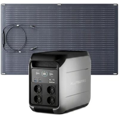ALLPOWERS 1800W Générateur électrique portable avec panneau solaire flexible 100 W - IP68 étanche - ETFE-balcon jardin - Publicité ALLPOWERS 1800W Générateur électrique portable avec panneau solaire flexible 100 W - IP68 étanche - ETFE-balcon jardin - Publicité