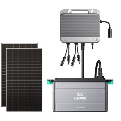 Kit solaire Zendure SolarFlow 800 – 2x panneaux bifaciaux 500W + 1x batterie AB2000L (1920 Wh MPPT 1200W 96%) - Publicité Kit solaire Zendure SolarFlow 800 – 2x panneaux bifaciaux 500W + 1x batterie AB2000L (1920 Wh MPPT 1200W 96%) - Publicité