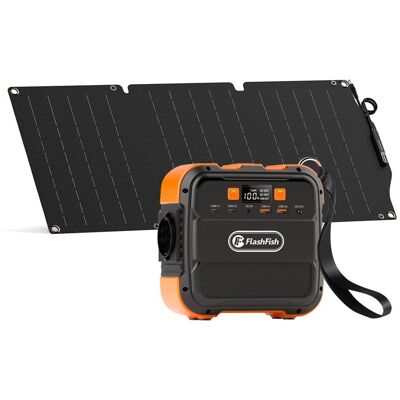 Mini-station dénergie portable FLASHFISH A101 avec panneau solaire pliable FLASHFISH SP18V30W - Publicité Mini-station dénergie portable FLASHFISH A101 avec panneau solaire pliable FLASHFISH SP18V30W - Publicité