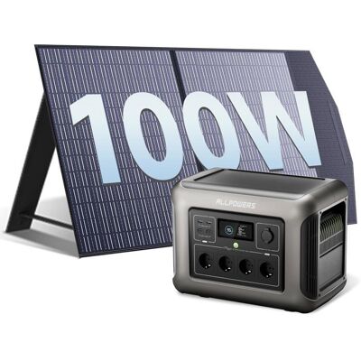 Générateur solaire - ALLPOWERS - R1500 LITE - 1600W - Panneau pliable 100W inclus - Station dénergie portable - Camping voyage - Publicité Générateur solaire - ALLPOWERS - R1500 LITE - 1600W - Panneau pliable 100W inclus - Station dénergie portable - Camping voyage - Publicité
