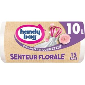 HANDY BAG SAC POUBELLE POIGNEE COULISSANTE 10L x15 - Publicité HANDY BAG SAC POUBELLE POIGNEE COULISSANTE 10L x15 - Publicité