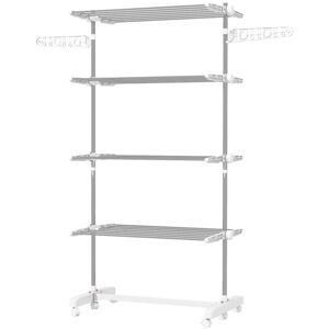 Étendoir à linge mobile - TRUXEN8 - HOMCOM - Pliable - Roulettes - Ailes latérales réglables Blanc - Publicité Étendoir à linge mobile - TRUXEN8 - HOMCOM - Pliable - Roulettes - Ailes latérales réglables Blanc - Publicité