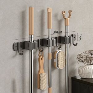 Accroche Balai Mural Porte Balai En Acier Inoxydable Avec 3 Emplacements Et 4 Crochets Pour Cuisine Jardin Garage Buanderie - Publicité Accroche Balai Mural Porte Balai En Acier Inoxydable Avec 3 Emplacements Et 4 Crochets Pour Cuisine Jardin Garage Buanderie - Publicité