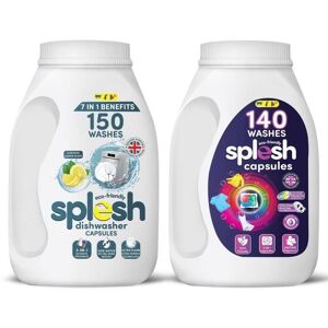 Kit de nettoyage écologique Splesh - Capsules 3-en-1 pour lave-vaisselle et linge - Publicité Kit de nettoyage écologique Splesh - Capsules 3-en-1 pour lave-vaisselle et linge - Publicité