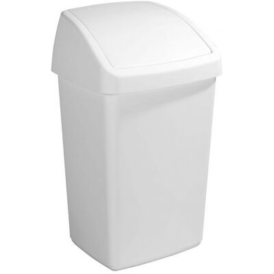 Sunware Delta Poubelle Blanche - Couvercle Basculant 50L - Publicité Sunware Delta Poubelle Blanche - Couvercle Basculant 50L - Publicité