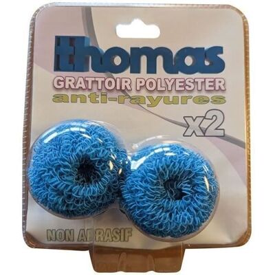 Grattoir polyester - THOMAS - Boule vaisselle - Anti rayure - Set de 2 - Bleu - Publicité Grattoir polyester - THOMAS - Boule vaisselle - Anti rayure - Set de 2 - Bleu - Publicité