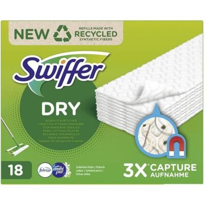 Swiffer Balai Attrape-Poussière Recharges Lingettes Sèches 18 Unités - Publicité Swiffer Balai Attrape-Poussière Recharges Lingettes Sèches 18 Unités - Publicité