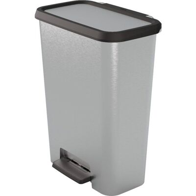 Pédale de tri à pédale Duo - CURVER - COMPATTA - 23 L + 23 L - Gris aspect métal - Polypropylène Gris - Publicité Pédale de tri à pédale Duo - CURVER - COMPATTA - 23 L + 23 L - Gris aspect métal - Polypropylène Gris - Publicité