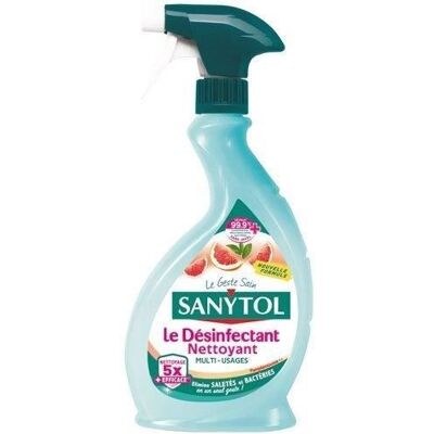 Désinfectant nettoyant multi-usages - SANYTOL - Pamplemousse - Spray - 500 ml - Publicité Désinfectant nettoyant multi-usages - SANYTOL - Pamplemousse - Spray - 500 ml - Publicité
