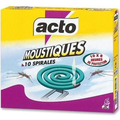 ACTO Spirale anti-moustiques - lot de 10 - Publicité ACTO Spirale anti-moustiques - lot de 10 - Publicité