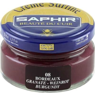 Crème surfine - SAPHIR - Bordeaux 50 ml - Nourrit - Recolore - Imperméabilise - Publicité Crème surfine - SAPHIR - Bordeaux 50 ml - Nourrit - Recolore - Imperméabilise - Publicité