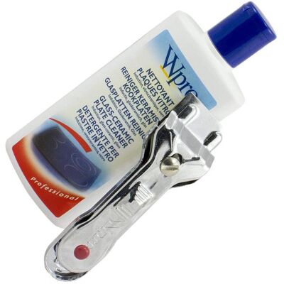WPRO Kit vitrocéramique comprenant 1 crème nettoyante vitro 250 ml dorigine (VTC101) + 1 grattoir (SCR200) + 10 lames (LGV009) Accessoir - Publicité WPRO Kit vitrocéramique comprenant 1 crème nettoyante vitro 250 ml dorigine (VTC101) + 1 grattoir (SCR200) + 10 lames (LGV009) Accessoir - Publicité