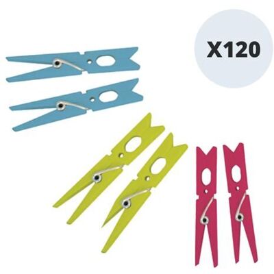 MSV Lot de 120 pinces à linge Plastique Incassables Vert Rose Ou Bleu - Publicité MSV Lot de 120 pinces à linge Plastique Incassables Vert Rose Ou Bleu - Publicité