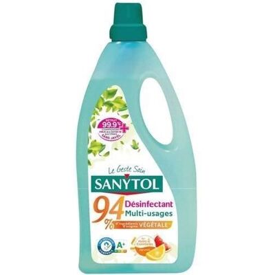 Désinfectant nettoyant multi-usages - SANYTOL - Agrumes - Flacon - 1L - Publicité Désinfectant nettoyant multi-usages - SANYTOL - Agrumes - Flacon - 1L - Publicité