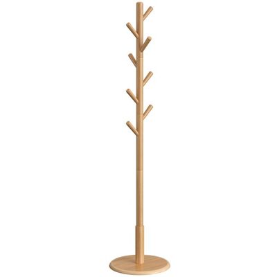 Portemanteau - VASAGLE - Bois dHévéa - 8 Crochets - Réglable - Couleur Naturelle Beige - Publicité Portemanteau - VASAGLE - Bois dHévéa - 8 Crochets - Réglable - Couleur Naturelle Beige - Publicité