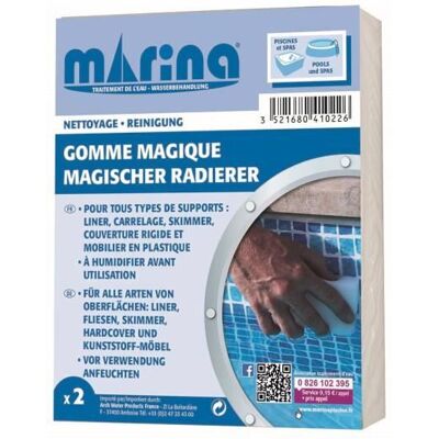 Marina - Gomme Magique - 2-pack - Éponge magique de nettoyage - Publicité Marina - Gomme Magique - 2-pack - Éponge magique de nettoyage - Publicité