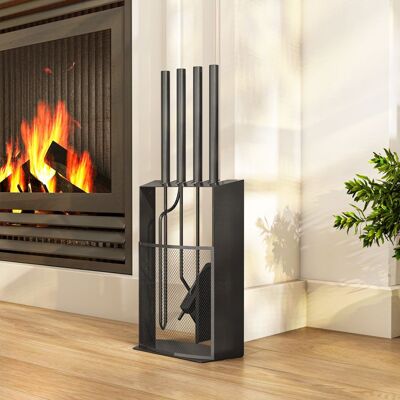Generic Ensemble serviteur de cheminée 5 pièces métal avec balai pelle tisonnier paire de pinces et support 28x13x59 5cm noir Noir - Publicité Generic Ensemble serviteur de cheminée 5 pièces métal avec balai pelle tisonnier paire de pinces et support 28x13x59 5cm noir Noir - Publicité