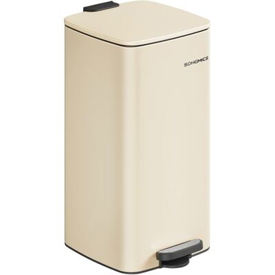 SONGMICS Poubelle de Cuisine 30 L Poubelle à Pédale en Acier avec Seau Intérieur Fermeture Douce et Maintien en Ouverture Beige Beige - Publicité SONGMICS Poubelle de Cuisine 30 L Poubelle à Pédale en Acier avec Seau Intérieur Fermeture Douce et Maintien en Ouverture Beige Beige - Publicité