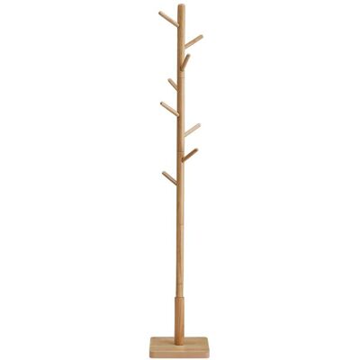 Porte-manteau - VASAGLE - Support sur Pieds avec 8 Crochets - 3 Hauteurs - Bois dHévéa - Beige Naturel Beige - Publicité Porte-manteau - VASAGLE - Support sur Pieds avec 8 Crochets - 3 Hauteurs - Bois dHévéa - Beige Naturel Beige - Publicité