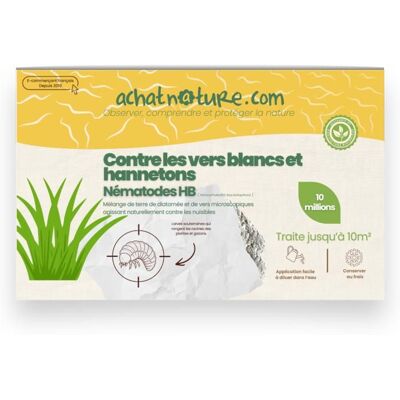 ACHATNATURE Nématodes HB contre vers blancs et hannetons - 10 millions - 20 m² - Publicité ACHATNATURE Nématodes HB contre vers blancs et hannetons - 10 millions - 20 m² - Publicité