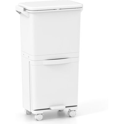 COSTWAY Poubelle de 36L - 3 Bacs de Triage Amovibles Tri Selectif avec Roues 2 Verrouillables Silencieuses Moderne Beige - Publicité COSTWAY Poubelle de 36L - 3 Bacs de Triage Amovibles Tri Selectif avec Roues 2 Verrouillables Silencieuses Moderne Beige - Publicité