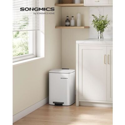SONGMICS Poubelle de Cuisine 20 L avec Seau Intérieur Fermeture Douce et Maintien en Ouverture Blanc Nuage Blanc - Publicité SONGMICS Poubelle de Cuisine 20 L avec Seau Intérieur Fermeture Douce et Maintien en Ouverture Blanc Nuage Blanc - Publicité