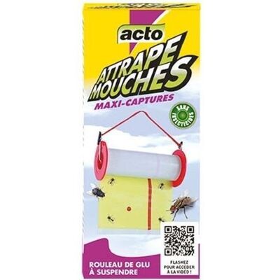 Piège à glu - Attrape-mouches XXL en rouleau - ACTO - Publicité Piège à glu - Attrape-mouches XXL en rouleau - ACTO - Publicité