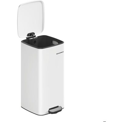 SONGMICS Poubelle de Cuisine 30 L avec Seau Intérieur Fermeture Douce et Maintien en Ouverture Blanc Nuage Blanc - Publicité SONGMICS Poubelle de Cuisine 30 L avec Seau Intérieur Fermeture Douce et Maintien en Ouverture Blanc Nuage Blanc - Publicité