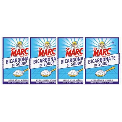 ST MARC Lot de 4 Bicarbonates de Soude Pot de 680 g - Publicité ST MARC Lot de 4 Bicarbonates de Soude Pot de 680 g - Publicité