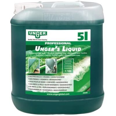 Liquide Unger 5 litres savon à vitres - Rapport de mélange 1:100 - Publicité Liquide Unger 5 litres savon à vitres - Rapport de mélange 1:100 - Publicité