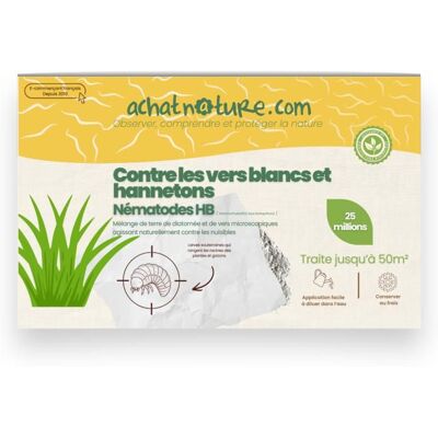 ACHATNATURE Nématodes HB contre vers blancs et hannetons - 25 millions - 50 m² - Publicité ACHATNATURE Nématodes HB contre vers blancs et hannetons - 25 millions - 50 m² - Publicité