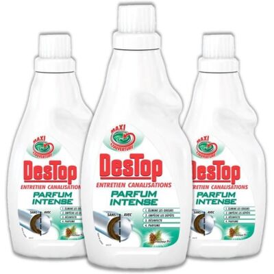 Destop Gel Entretien Canalisations Parfum Pin 750 ml Lot de 3 - Publicité Destop Gel Entretien Canalisations Parfum Pin 750 ml Lot de 3 - Publicité