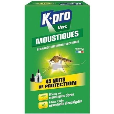Recharge - K-PRO VERT - 45 nuits de protection - Pour diffuseur électrique - Publicité Recharge - K-PRO VERT - 45 nuits de protection - Pour diffuseur électrique - Publicité