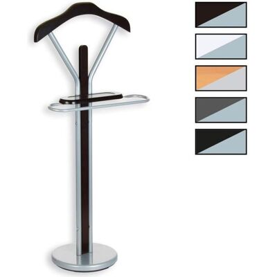 Idimex Valet de chambre FABIO chevalet de nuit portant pour vêtements structure en métal laqué et finition en MDF couleur wengé Marron - Publicité Idimex Valet de chambre FABIO chevalet de nuit portant pour vêtements structure en métal laqué et finition en MDF couleur wengé Marron - Publicité
