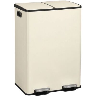 SONGMICS Poubelle de Cuisine 2 x 30 Litres 2 Compartiments Poubelle à Pédale Couvercle à Fermeture Douce Acier Crème - Publicité SONGMICS Poubelle de Cuisine 2 x 30 Litres 2 Compartiments Poubelle à Pédale Couvercle à Fermeture Douce Acier Crème - Publicité