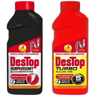Destop Modèle - Déboucheur puissant avec Turbo 5 Min Javel - Publicité Destop Modèle - Déboucheur puissant avec Turbo 5 Min Javel - Publicité