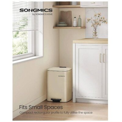 SONGMICS Poubelle de Cuisine 20 L à Pédale avec Seau Intérieur Fermeture Douce et Maintien en Ouverture Beige Sable Beige - Publicité SONGMICS Poubelle de Cuisine 20 L à Pédale avec Seau Intérieur Fermeture Douce et Maintien en Ouverture Beige Sable Beige - Publicité