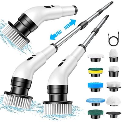 OEM Brosse Nettoyage Électrique 9 en 1 - Rotative Sans Fil Rechargeable - 3 Vitesses - Manche Télescopique 4 Positions - IPX7 Noir - Publicité OEM Brosse Nettoyage Électrique 9 en 1 - Rotative Sans Fil Rechargeable - 3 Vitesses - Manche Télescopique 4 Positions - IPX7 Noir - Publicité