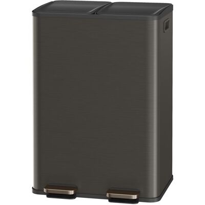 SONGMICS Poubelle de Cuisine 2 x 30 Litres 2 Compartiments Poubelle à Pédale Couvercle à Fermeture Douce Acier Inoxydable Gris Gris - Publicité SONGMICS Poubelle de Cuisine 2 x 30 Litres 2 Compartiments Poubelle à Pédale Couvercle à Fermeture Douce Acier Inoxydable Gris Gris - Publicité