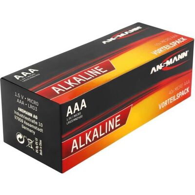 Pile AAA Rouge Ansmann - Micro - Lot de 40 - Piles - Publicité Pile AAA Rouge Ansmann - Micro - Lot de 40 - Piles - Publicité