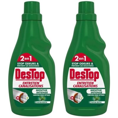 Destop - 3059940006310-2 - 2 Gels - Gel d’entretien des canalisations - Drain cleaner gel - Publicité Destop - 3059940006310-2 - 2 Gels - Gel d’entretien des canalisations - Drain cleaner gel - Publicité