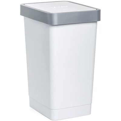 Poubelle de Cuisine - Tatay - Smart 25L - Couvercle Basculant - Plastique Sans BPA - Blanc Blanc - Publicité Poubelle de Cuisine - Tatay - Smart 25L - Couvercle Basculant - Plastique Sans BPA - Blanc Blanc - Publicité