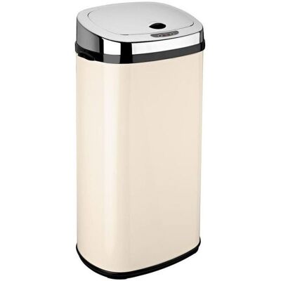 Poubelle de cuisine automatique 42L - Crème Brillant - Acier Inox avec cerclage - Modèle Picea - KITCHEN MOVE Beige - Publicité Poubelle de cuisine automatique 42L - Crème Brillant - Acier Inox avec cerclage - Modèle Picea - KITCHEN MOVE Beige - Publicité
